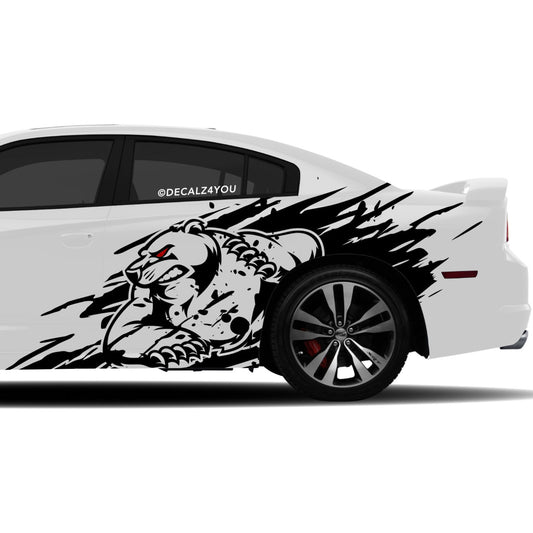 Angry Bear  XL  Side Graphic Includes Driver & Passenger Charger 2011 - 2014