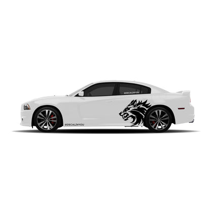 Snarling Wolf Side Graphic Includes Driver & Passenger Charger 2011 - 2014