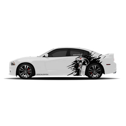 Angry Cobra  XL Side Graphic Includes Driver & Passenger Charger 2011 - 2014