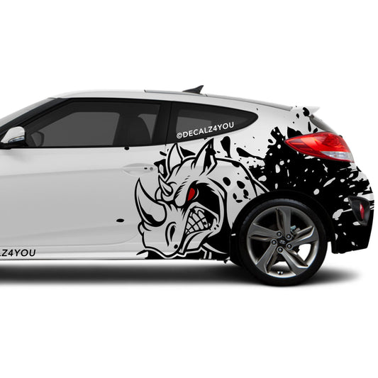 Mean Angry Rhino Side Graphic Includes Driver & Passenger Veloster 2019 - Current