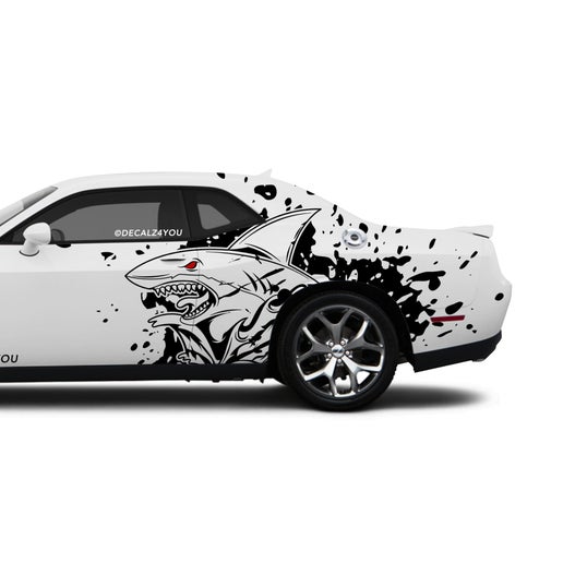 XL Angry Shark Side Graphic Includes Driver & Passenger Challenger 2008 - Current.