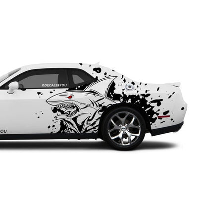 XL Angry Shark Side Graphic Includes Driver & Passenger Challenger 2008 - Current.
