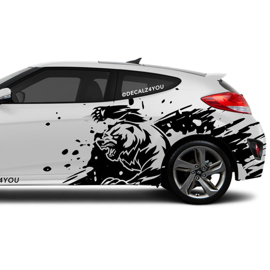 Angry Grizzly  Side Graphic Includes Driver & Passenger Veloster 2019 - Current