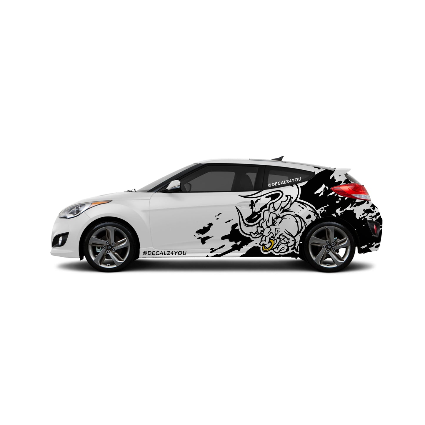 Large Angry Bull XL Side Graphic Includes Driver & Passenger Veloster 2019 - Current