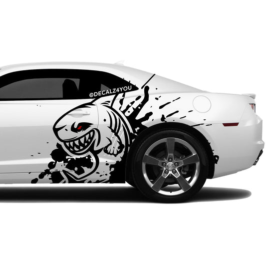 Angry Large Shark Side Graphic Includes Driver & Passenger Camaro 2010 - 2015
