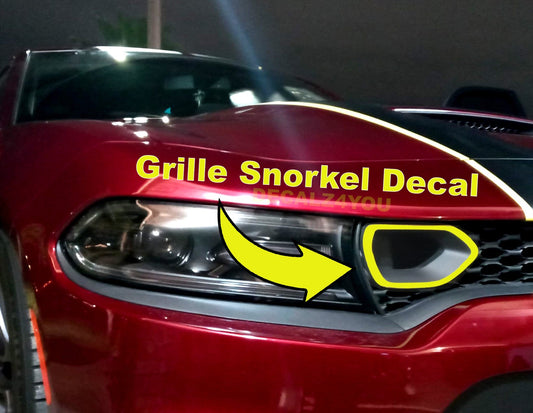 Upper Grille Bezel Decal / Grille Snorkel (Left & Right Side) Ford Dodge Charger SRT Scatpack GT Hellcat Custom Fit