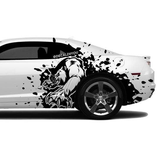 Mean Angry Bear  Side Graphic Includes Driver & Passenger Camaro 2010 - 2015