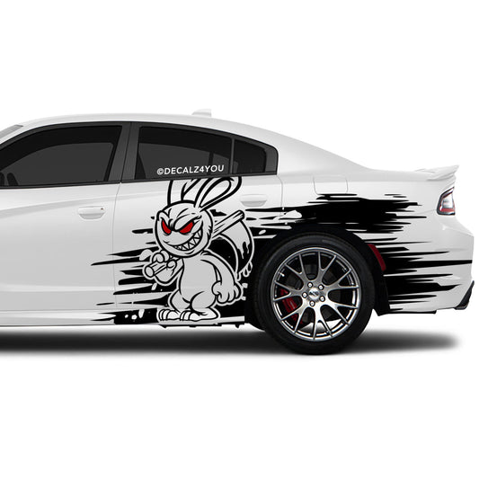 Large Angry Rabbit Side Graphic Includes Driver & Passenger Charger 2015 - Current