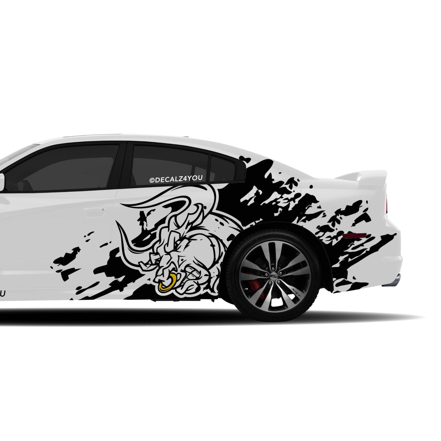 Large Angry Bull XL Side Graphic Includes Driver & Passenger Charger 2011 - 2014