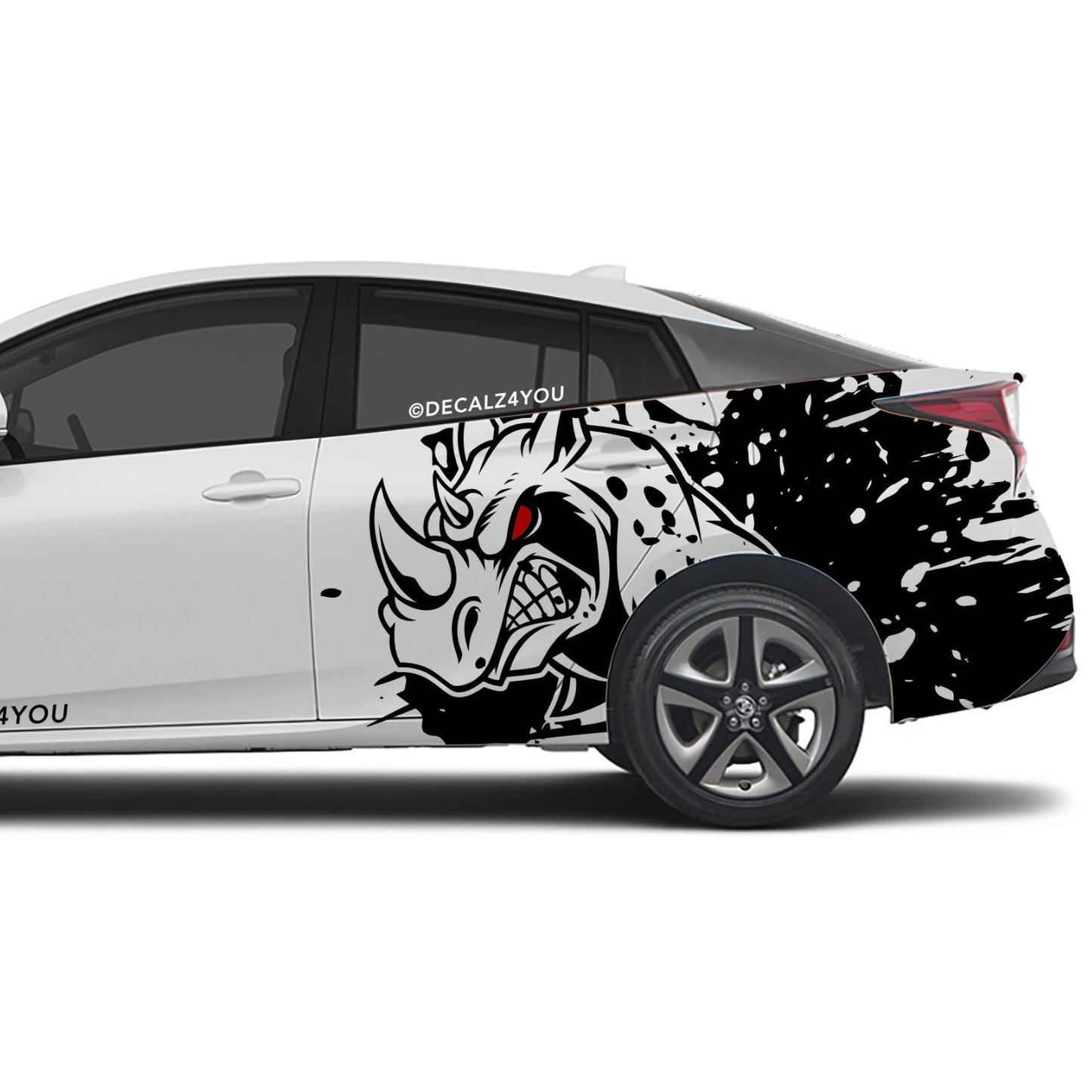 Mean Angry Rhino Side Graphic Includes Driver & Passenger Prius 2016 - 2022