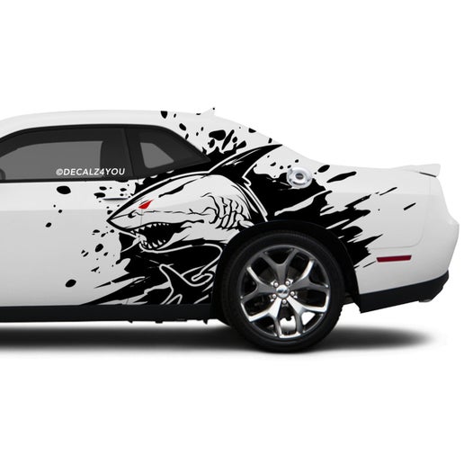 Angry Shark Side Graphic Includes Driver & Passenger Challenger 2008 - Current.