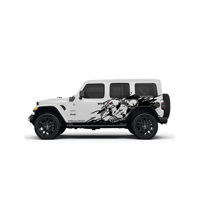 Angry Bear  XL  Side Graphic Includes Driver & Passenger Wrangler 2018 - Current