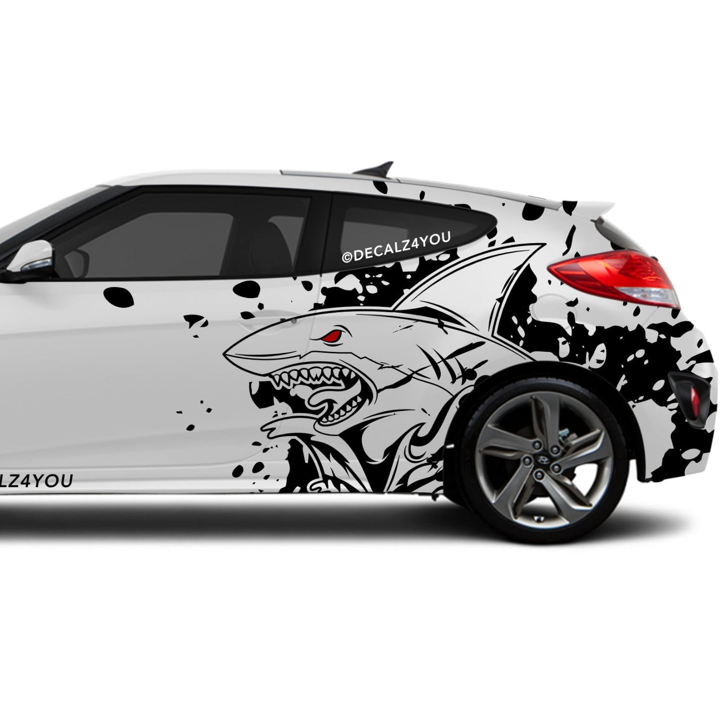 XL Angry Shark Side Graphic Includes Driver & Passenger Veloster 2019 - Current