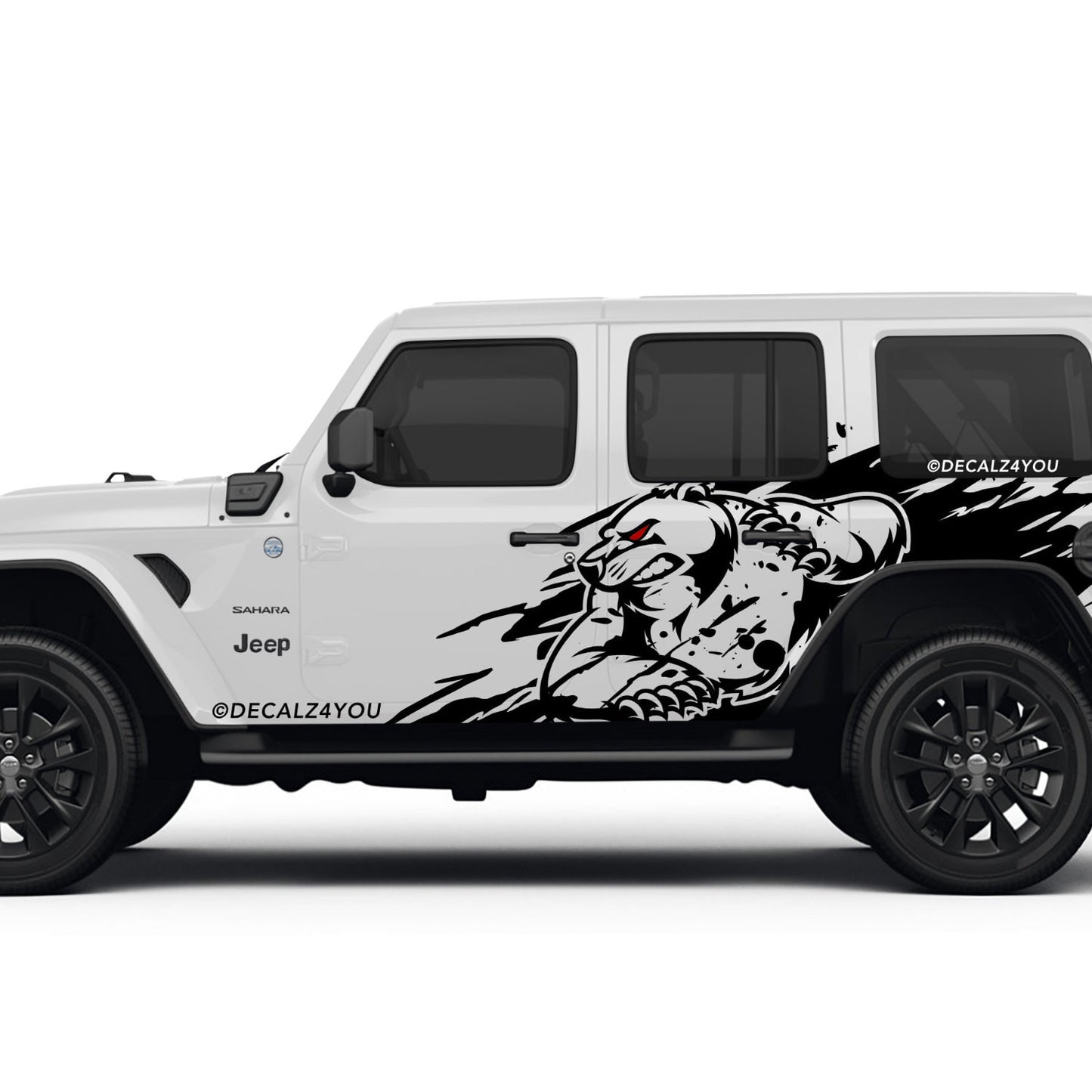 Angry Bear  XL  Side Graphic Includes Driver & Passenger Wrangler 2018 - Current