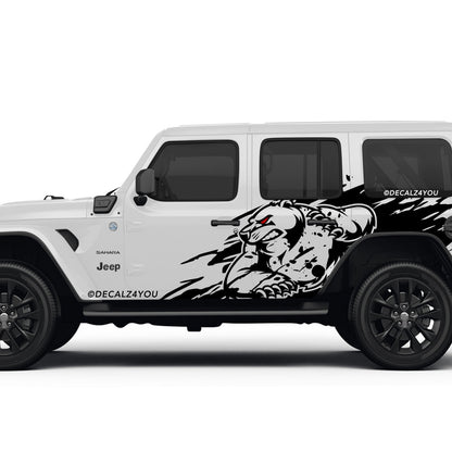 Angry Bear  XL  Side Graphic Includes Driver & Passenger Wrangler 2018 - Current
