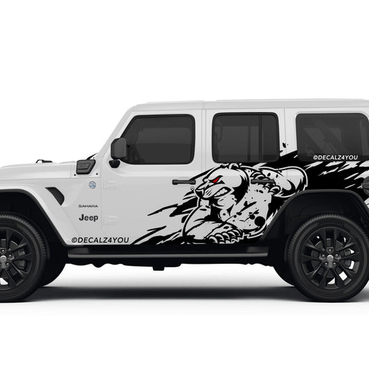 Angry Bear  XL  Side Graphic Includes Driver & Passenger Wrangler 2018 - Current