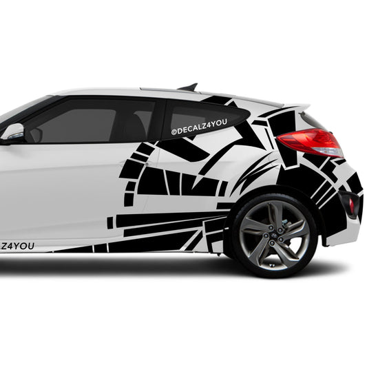 Abstract Extra Large Side Graphic Includes Driver & Passenger Veloster 2019 - Current
