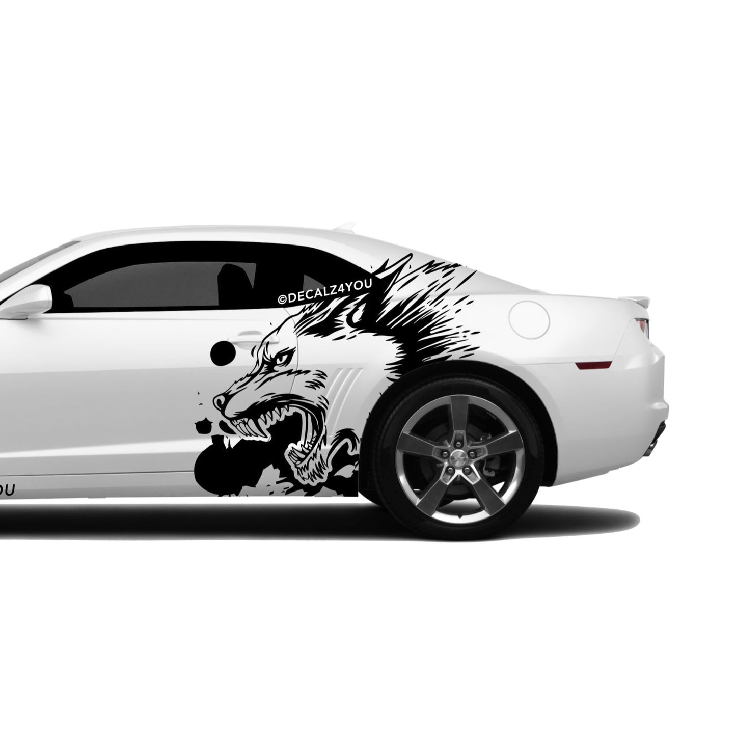 XL Snarling Wolf Side Graphic Includes Driver & Passenger Camaro 2010 - 2015