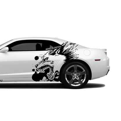 XL Snarling Wolf Side Graphic Includes Driver & Passenger Camaro 2010 - 2015