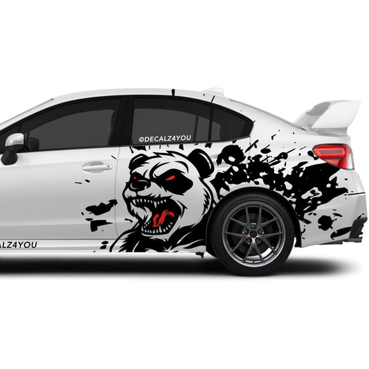 Angry Panda Side Graphic Includes Driver & Passenger Universal
