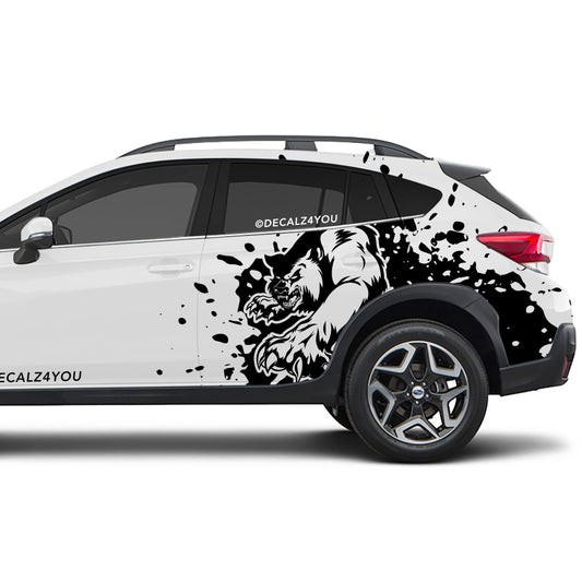 Mean Angry Bear Side Graphic Includes Driver & Passenger Crosstrek 2018 - 2020