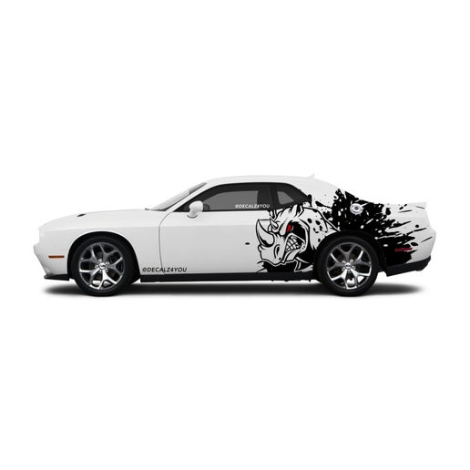 Mean Angry Rhino Side Graphic Includes Driver & Passenger Challenger 2008 - Current.