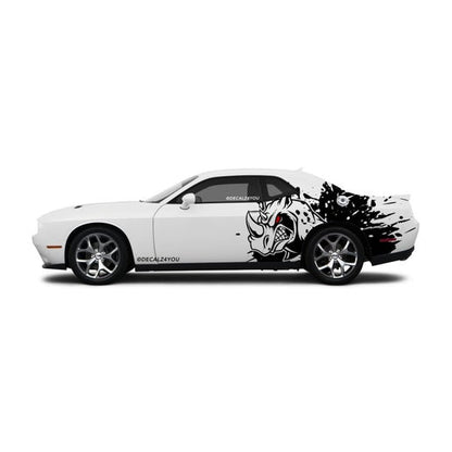 Mean Angry Rhino Side Graphic Includes Driver & Passenger Challenger 2008 - Current.