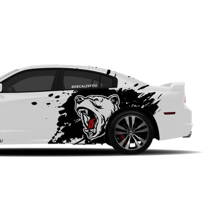 Large Angry Bear    Side Graphic Includes Driver & Passenger Charger 2011 - 2014