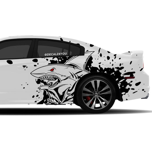 XL Angry Shark Side Graphic Includes Driver & Passenger Charger 2011 - 2014