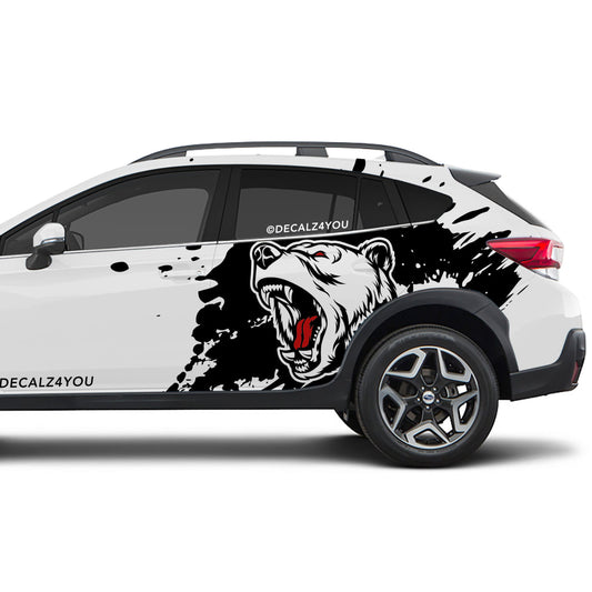 Large Angry Bear  Side Graphic Includes Driver & Passenger Crosstrek 2018 - 2020