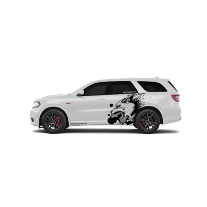 XL Snarling Wolf Side Graphic Includes Driver & Passenger Durango 2018 - Current