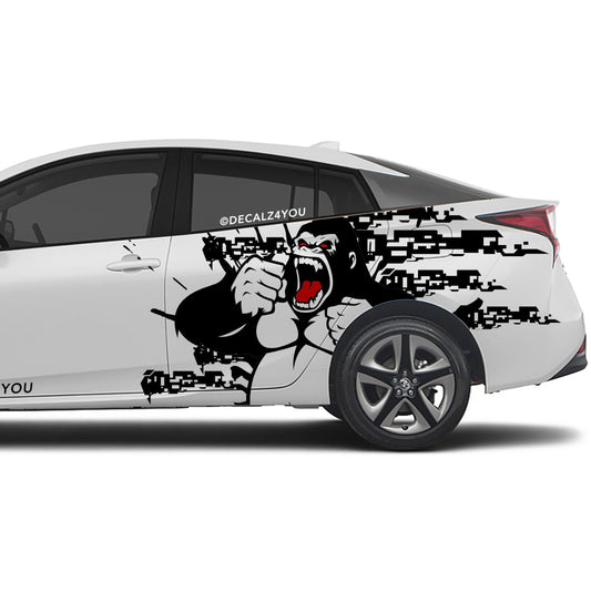 Angry Gorilla Side Graphic Includes Driver & Passenger Prius 2016 - 2022