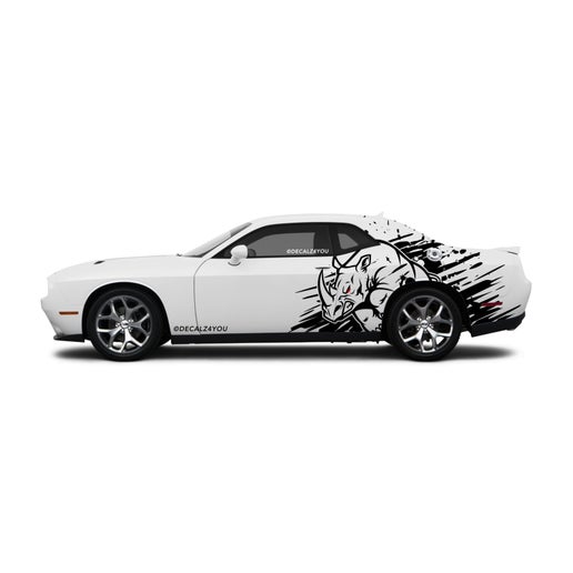 Large Angry Rhino Side Graphic Includes Driver & Passenger Challenger 2008 - Current.