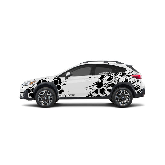 Full Size HoneyComb Bee Side Graphic Includes Driver & Passenger Crosstrek 2018 - 2020