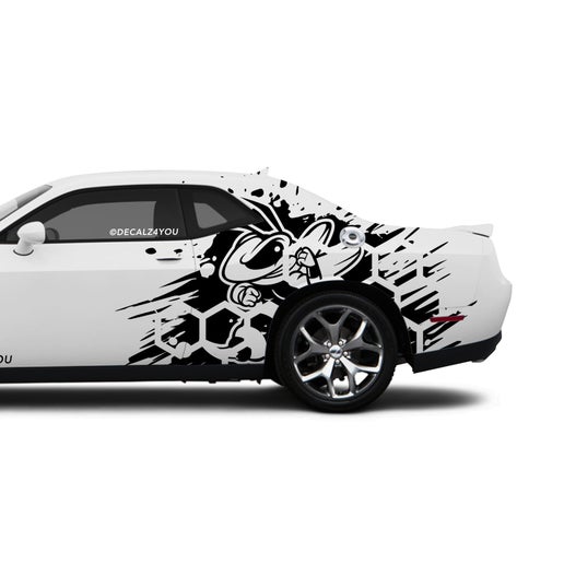 Full Size HoneyComb Bee Side Graphic Includes Driver & Passenger Challenger 2008 - Current.