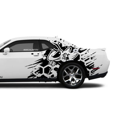Full Size HoneyComb Bee Side Graphic Includes Driver & Passenger Challenger 2008 - Current.