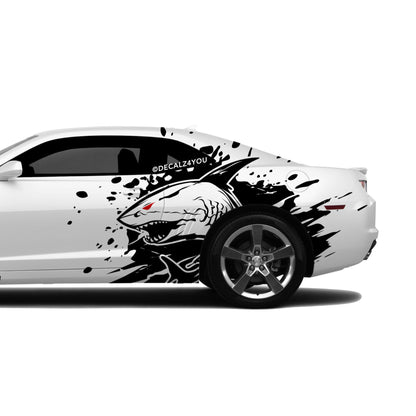 Angry Shark  Side Graphic Includes Driver & Passenger Camaro 2010 - 2015