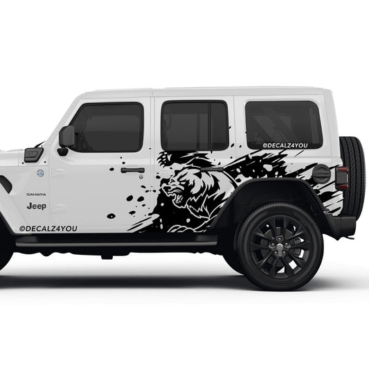 Angry Grizzly  Side Graphic Includes Driver & Passenger Wrangler 2018 - Current