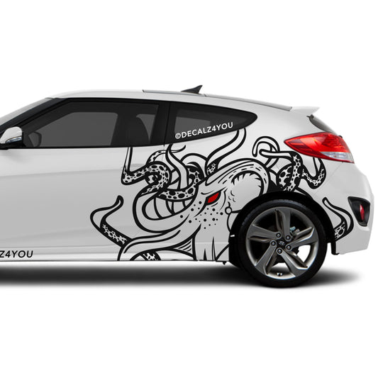 Large Kraken Side Graphic Includes Driver & Passenger Veloster 2019 - Current