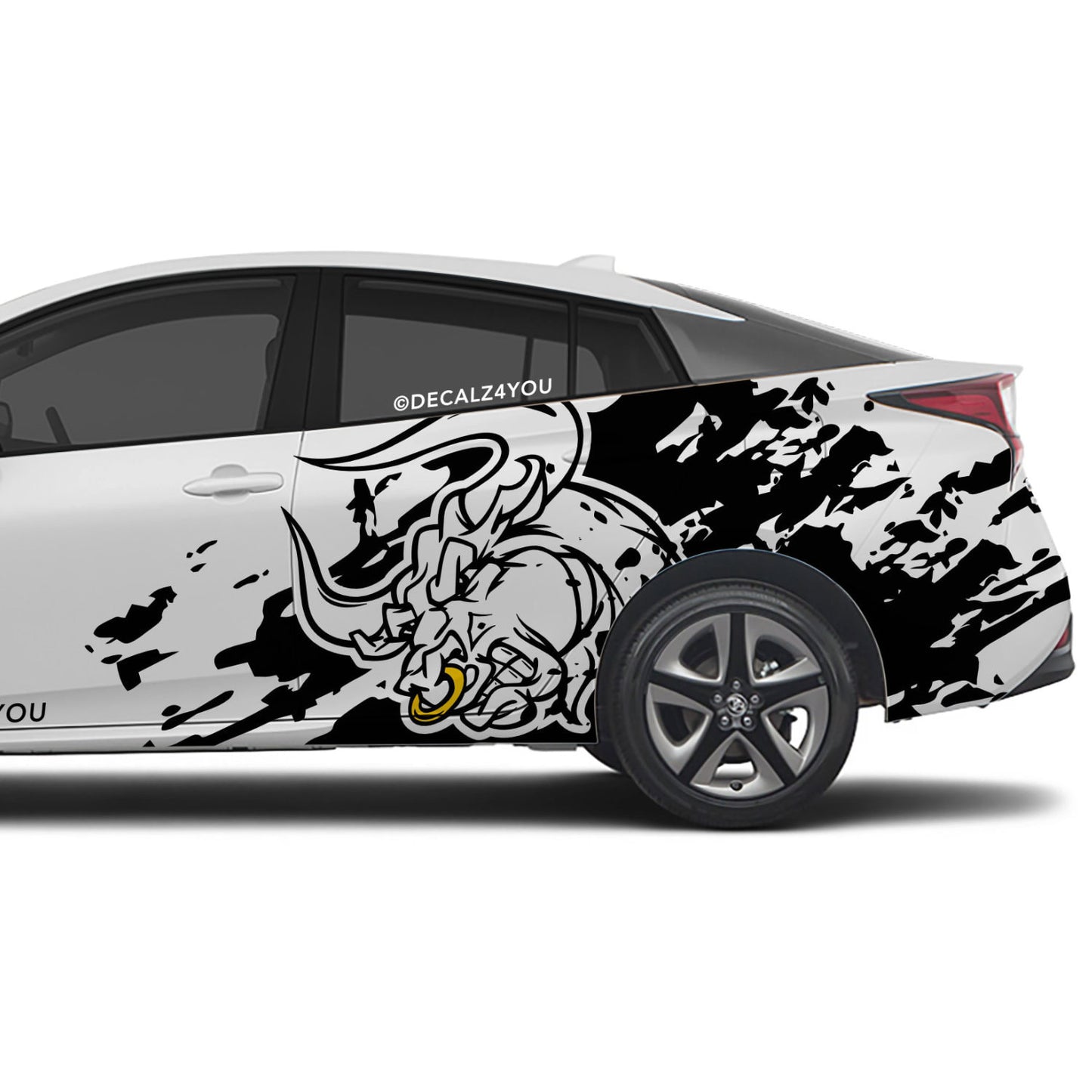 Large Angry Bull XL Side Graphic Includes Driver & Passenger Prius 2016 - 2022