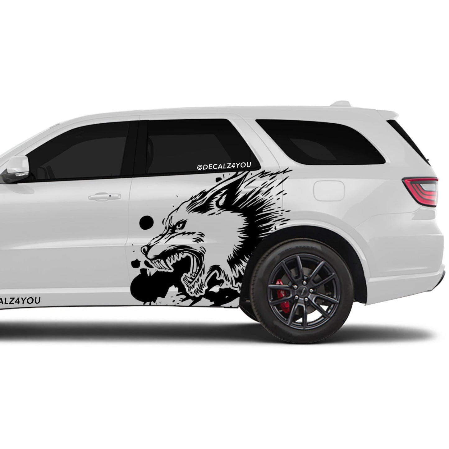 XL Snarling Wolf Side Graphic Includes Driver & Passenger Durango 2018 - Current
