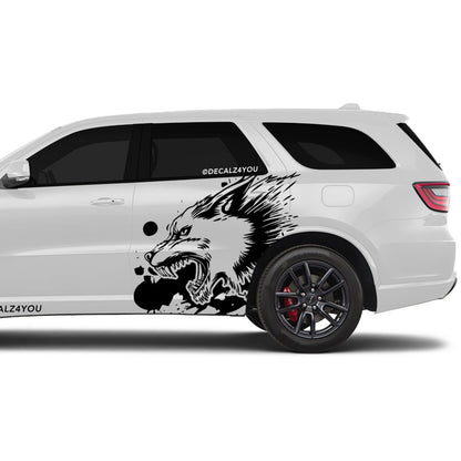 XL Snarling Wolf Side Graphic Includes Driver & Passenger Durango 2018 - Current
