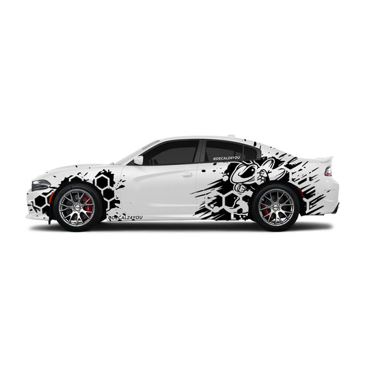 Full Size HoneyComb Bee Side Graphic Includes Driver & Passenger Charger 2015 - Current