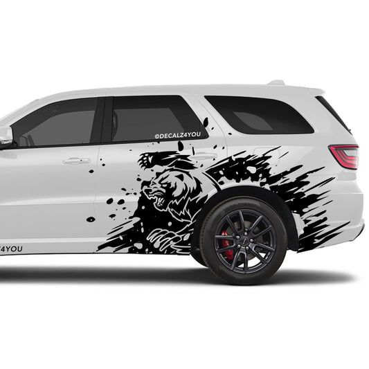 Angry Grizzly Side Graphic Includes Driver & Passenger Durango 2018 - Current