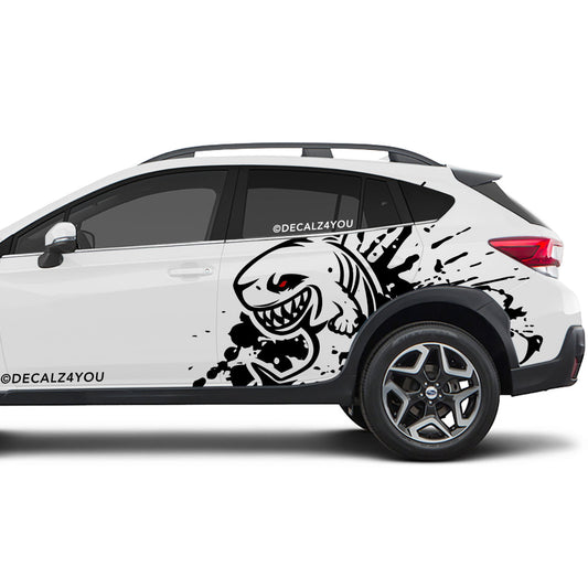 Angry Large Shark Side Graphic Includes Driver & Passenger Crosstrek 2018 - 2020