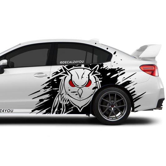 Angry Owl Side Graphic Includes Driver & Passenger Universal