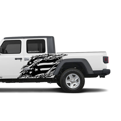 Distressed American Flag Side Graphic Includes Driver & Passenger Gladiator 2020 - Current