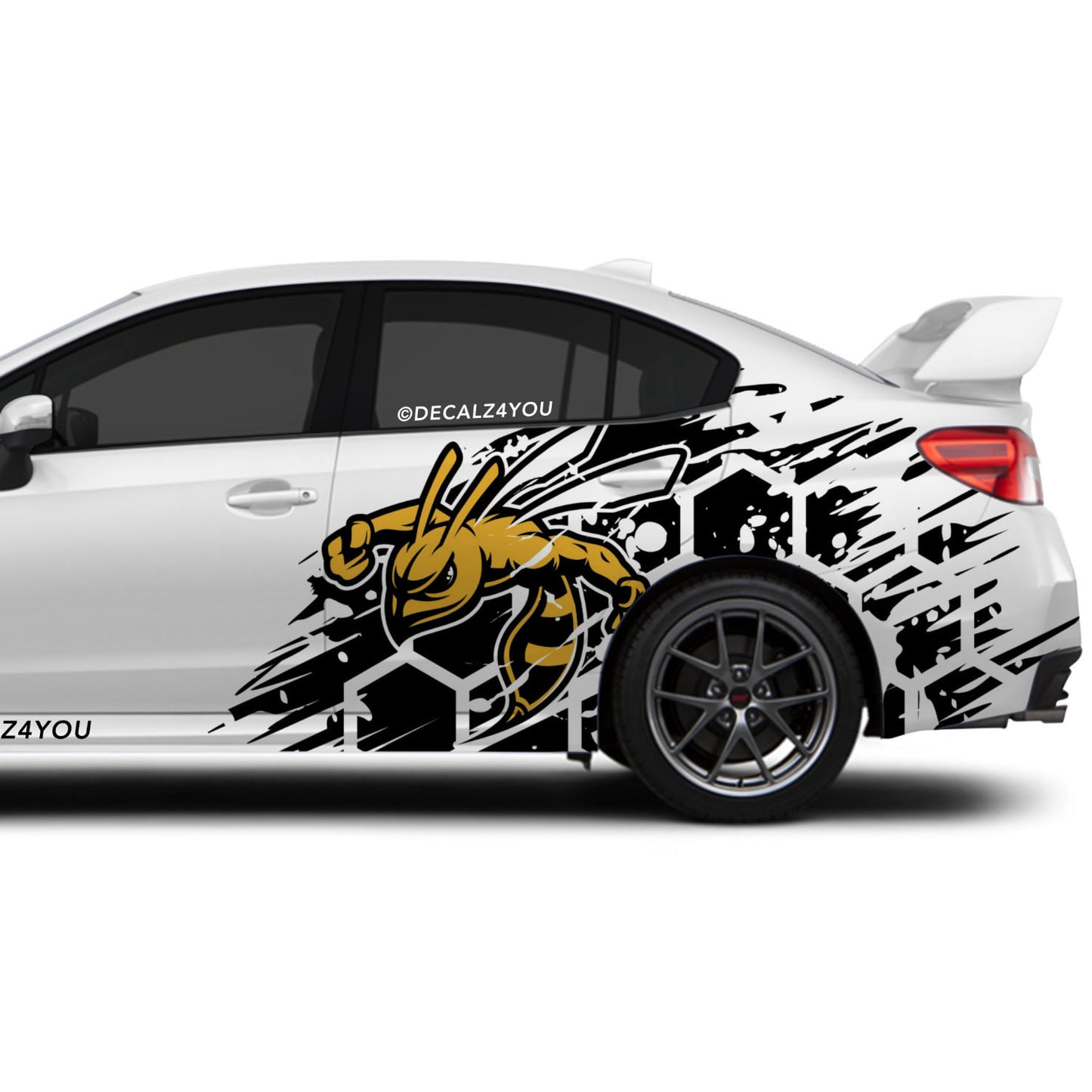 Angry Large Hornet Side Graphic Includes Driver & Passenger Universal
