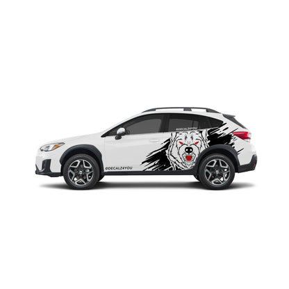 XL Angry Wolf Side Graphic Includes Driver & Passenger Crosstrek 2018 - 2020