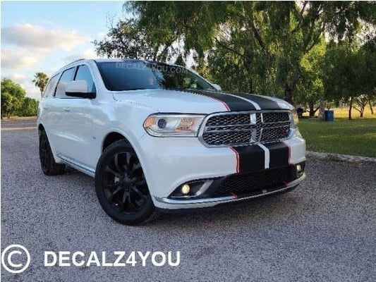 Dual 10" Racing Stripes No Hood Scoop (PRE-CUT) Durango 2014-2025.